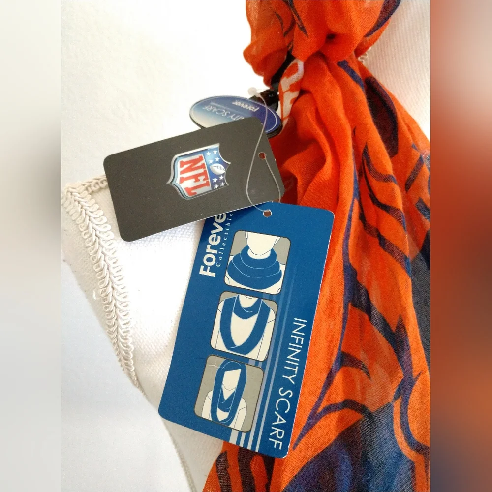 NEW Denver Broncos Infinity Fashion Scarf NWT Orange Blue 6012